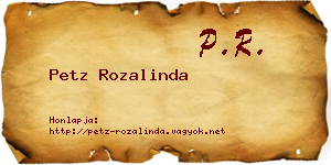 Petz Rozalinda névjegykártya